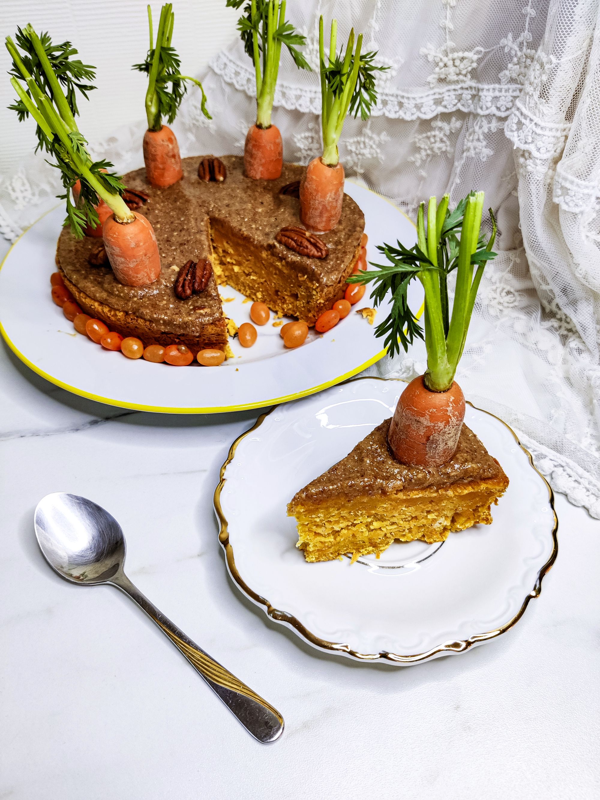 Carotte Cake Vegan et déco de Pâques